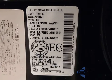 2017 Infiniti Qx70 z USA, uszkodzony, nr VIN JN8CS1MW9HM416598